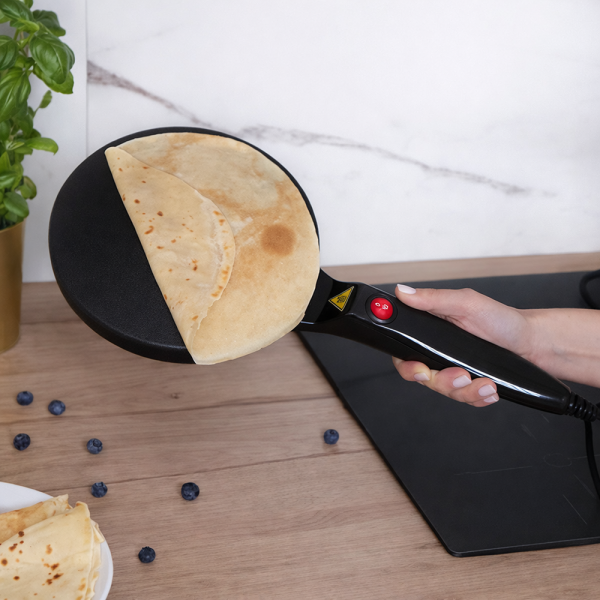 CREPELLA Pro elektromos palacsintasütő és crepe maker – tapadásmentes tortilla sütő, kompakt reggelikészítő - 600W (BBE)