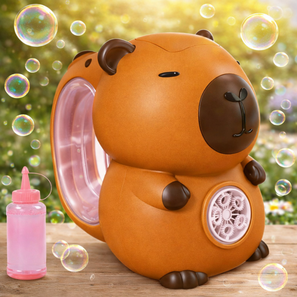 Capybara buborékfújó pisztoly barna – automata buborékfújó játék gyerekeknek, szappanbuborék gép (BBJ)