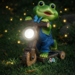 ChlinHuoho napelemes kerti béka lámpa 25,4 × 19,9 × 10 cm – LED dekoráció, kültéri szolár kerti világítás (BBD)