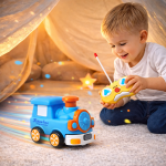 ChooChoo Buddy távirányítós játék vonat gyerekeknek – vidám RC mozdony kicsiknek, fejlesztő játék 13×10×11 cm (BBJ)