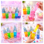 Crystal Mud unikornisos slime játék – színes glitter slime kulcstartós unikornissal gyerekeknek - 1 db ( BBMJ)