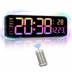 Digitális LED falióra 16” – nagy kijelzős elektronikus óra távirányítóval, állítható fényerő (5526-A) (BBD)