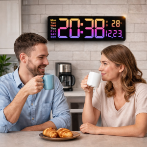 Digitális LED falióra 16” – nagy kijelzős elektronikus óra távirányítóval, állítható fényerő (5526-A) (BBD) 2