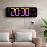 Digitális LED falióra 16” – nagy kijelzős elektronikus óra távirányítóval, állítható fényerő (5526-A) (BBD)