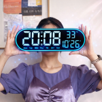 Digitális LED falióra GH8021 – nagy kijelzős, távirányítós elektronikus óra, modern design (BBD)