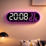 Digitális LED falióra GH8021 – nagy kijelzős, távirányítós elektronikus óra, modern design (BBD)