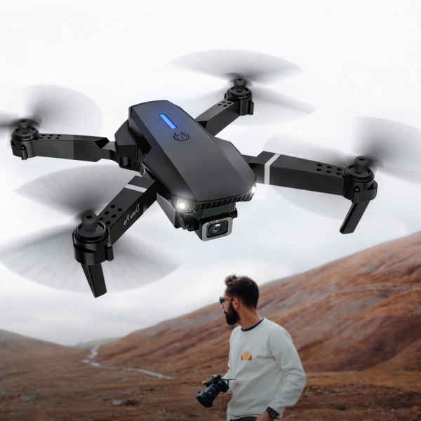 E88 Pro HD kamerás drón – 2.4 GHz-es távirányítós quadcopter élőképpel (BBV)