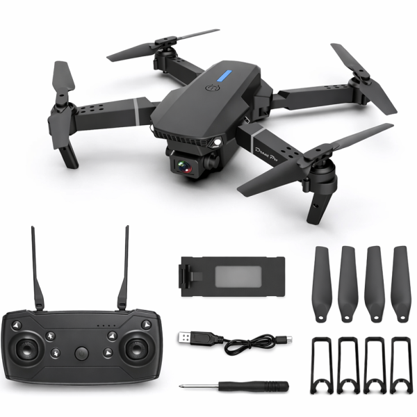 E88 Pro HD kamerás drón – 2.4 GHz-es távirányítós quadcopter élőképpel (BBV)