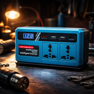 EnerVolt 120W Akkumulátoros Inverter 18–21V → 220V – 2 Csatlakozóval, USB Gyorstöltés, Kijelző (BBD) 3