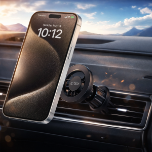 Ezra mágneses autós telefontartó – erős tartás, univerzális mobil tartó, 360° forgatható (8×6×6 cm) (BBD) 2