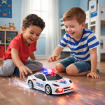 FlashCop interaktív rendőrautó – LED fényes, szirénás játék autó gyerekeknek, 18×9×7 cm (BBJ)