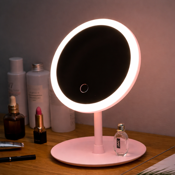 GlowBella Touch LED sminktükör – USB-s, akkumulátoros, érintésvezérelt kozmetikai tükör - KE20-999 (BBV)