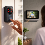 GuardBell WiFi videós kapucsengő monitorral – kétirányú kommunikáció, éjjellátó, IP65 kültéri okos csengő (BBV)