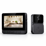 GuardBell WiFi videós kapucsengő monitorral – kétirányú kommunikáció, éjjellátó, IP65 kültéri okos csengő (BBV)