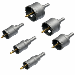 HA-0060 körkivágó fűrész készlet 22–65 mm – 6 db-os lyukfűrész szett fához és gipszkartonhoz (BBD)