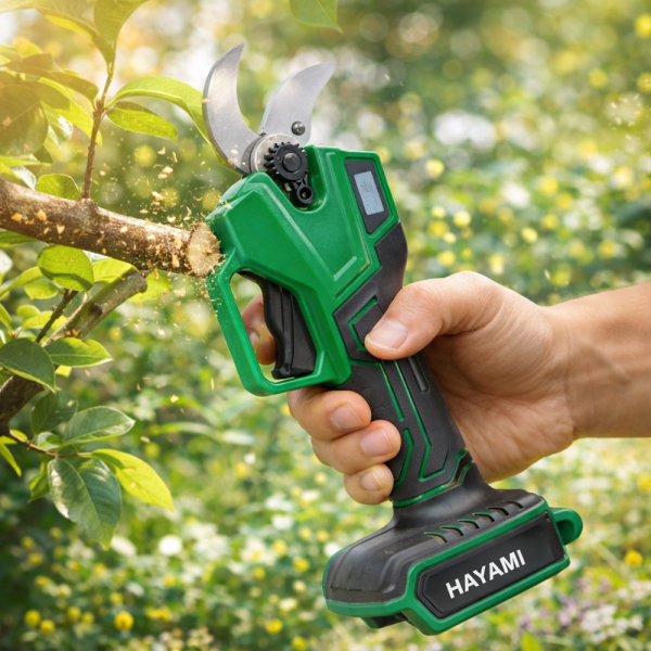 HAYAMI HA-1032 akkumulátoros metszőolló – elektromos kerti metszőolló ágak és növények metszéséhez (BBV)
