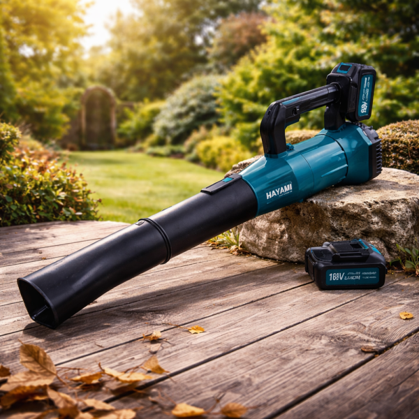 HAYAMI HA-1046 188V akkumulátoros lombfúvó kék – vezeték nélküli kerti levélfújó 7 sebességfokozattal akár 30 000 RPM fordulatszámmal (BBV)