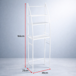 HomeNest fürdőszobai tároló állvány WC fölé – 3 polcos WC fölötti fürdőszobai polcrendszer (BBV)