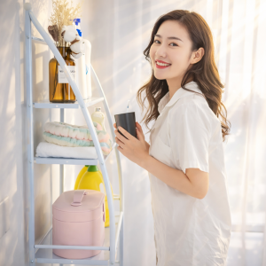 HomeNest mosógép fölé helyezhető tárolópolc – 3 polcos fürdőszobai és mosókonyhai állvány, fehér 68×25×166 cm (BBV) 2