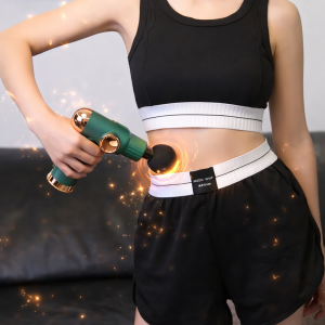 JY-511 LCD kijelzős masszázs pisztoly – izomlazító masszírozó készülék cserélhető fejekkel izomregeneráláshoz 2