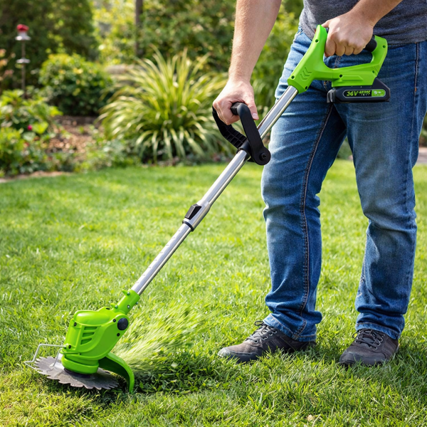 KIYOSHI 48V akkumulátoros szegélynyíró és fűkasza teleszkópos nyéllel – vezeték nélküli (BBV)