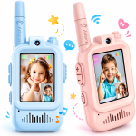 KidConnect videós walkie-talkie gyerekeknek – 2 db-os gyermek adóvevő szett kamerával és kijelzővel (BBD)