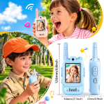 KidConnect videós walkie-talkie gyerekeknek – 2 db-os gyermek adóvevő szett kamerával és kijelzővel (BBD)