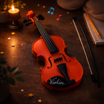 LittleMaestro gyerek játék hegedű vonóval – 4 húros klasszikus játék hangszer gyerekeknek 42 cm (BBJ)