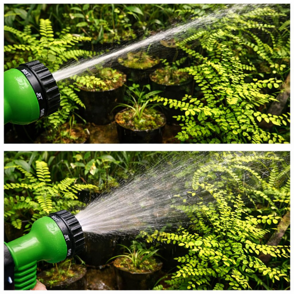 MAGIC HOSE KL25-114 kihúzható locsolótömlő 30 m – rugalmas kerti slag szórófejjel, csavarodásmentes öntözőtömlő (BBV)