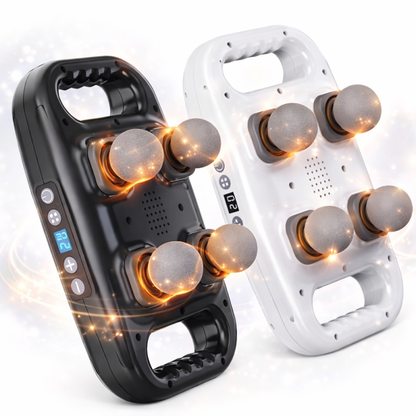 MDHL MD-8078 vibrációs masszírozó készülék – elektromos izommasszírozó 4 cserélhető fejjel izomlazításhoz (BBD)