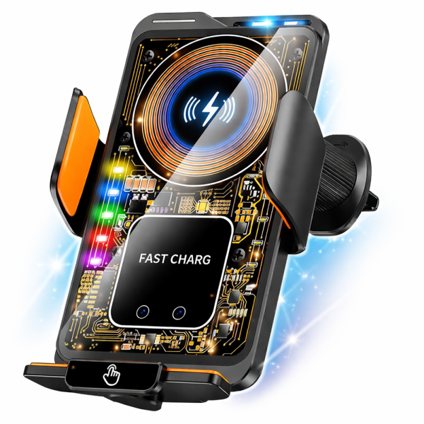 MagCharge Pro mágneses autós telefontartó gyorstöltéssel – vezeték nélküli töltő és univerzális mobil tartó adapterekkel (BBD)