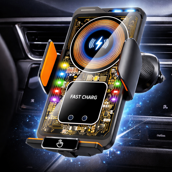 MagCharge Pro mágneses autós telefontartó gyorstöltéssel – vezeték nélküli töltő és univerzális mobil tartó adapterekkel (BBD)
