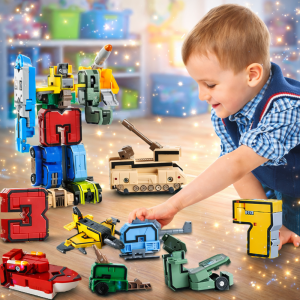 NumberBots átalakítható számrobot készlet – számokból összeépíthető transformer játék gyerekeknek (BBJ) 2