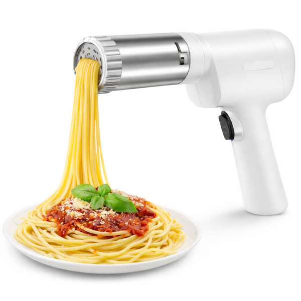 PastaMaster elektromos tésztakészítő – automata hordozható tésztanyomó gép 5 cserélhető tésztaformával (BBM)