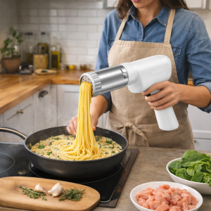 PastaMaster elektromos tésztakészítő – automata hordozható tésztanyomó gép 5 cserélhető tésztaformával 2