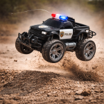 PoliceRover távirányítós rendőr terepjáró – LED világító RC autó gyerekeknek, off-road játék (BBJ)