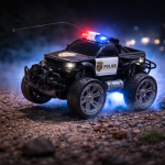 PoliceRover távirányítós rendőr terepjáró – LED világító RC autó gyerekeknek, off-road játék (BBJ)