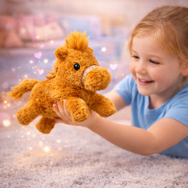 PonyPal interaktív plüss póni – sétáló plüss ló csóváló farokkal, mozgó játék póni gyerekeknek 22 cm (BBJ)
