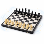 Poptoy klasszikus sakk készlet – stratégiai társasjáték gyerekeknek és felnőtteknek, kompakt sakk szett 11×23×3 cm (BBMJ)
