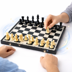 Poptoy klasszikus sakk készlet – stratégiai társasjáték gyerekeknek és felnőtteknek, kompakt sakk szett 11×23×3 cm (BBMJ)