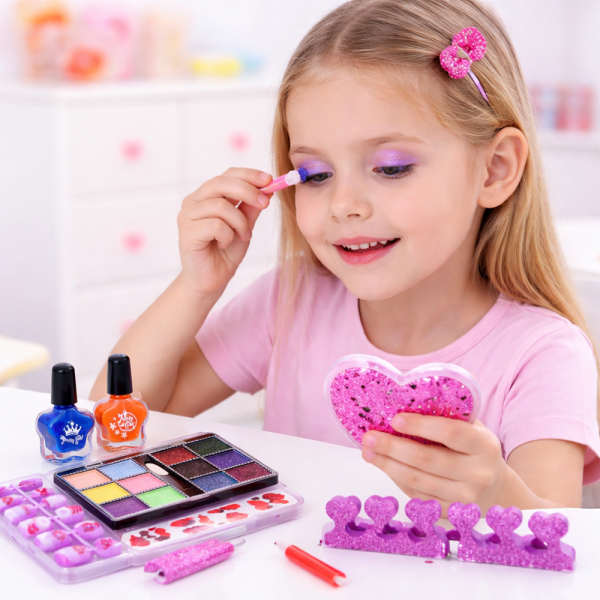 Pretty Girl gyerek smink szett – kozmetikai szépség készlet kislányoknak, játék smink (BBJ)