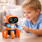 RoboZümi interaktív világító robot – LED-es mozgó játék robot gyerekeknek, fényeffektusokkal (BBJ)
