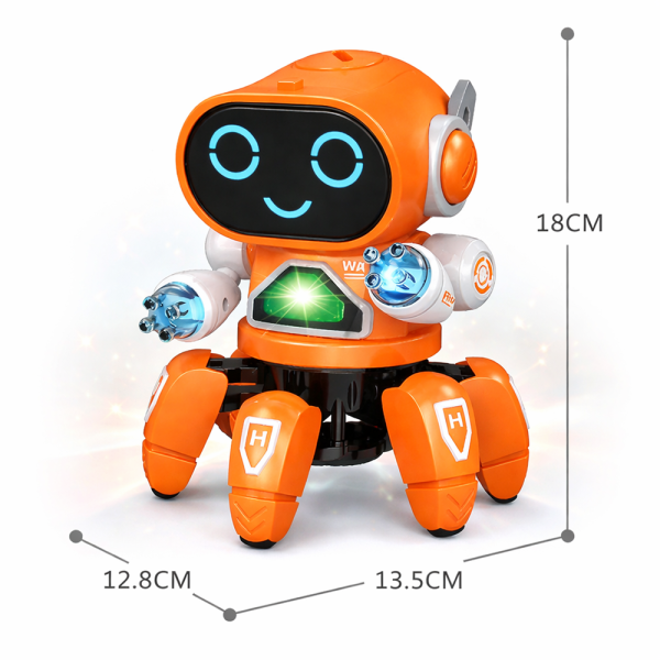 RoboZümi interaktív világító robot – LED-es mozgó játék robot gyerekeknek, fényeffektusokkal (BBJ)