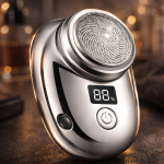 ShavePro Mini hordozható elektromos borotva LED kijelzővel – USB-C újratölthető, 15 pengés férfi borotva utazáshoz (BBL)