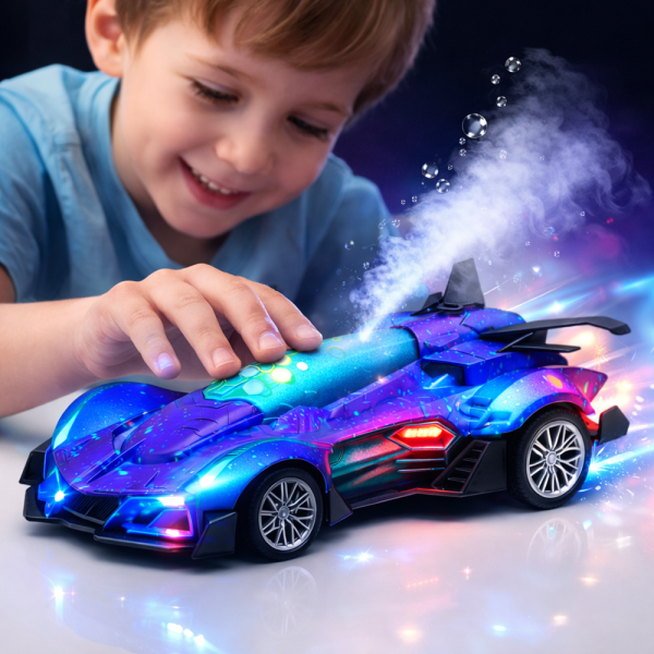 TurboFury RC távirányítós versenyautó gyerekeknek – futurisztikus játékautó LED világítással és vízpermet effektussal (BBJ)