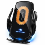 V57 autós vezeték nélküli telefontartó töltő – 15W gyors Qi töltés, infrás szenzoros tartó (BBD)