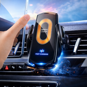 V57 autós vezeték nélküli telefontartó töltő – 15W gyors Qi töltés, infrás szenzoros tartó (BBD) 2
