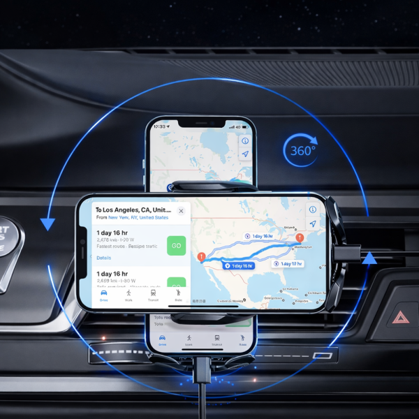 V57 autós vezeték nélküli telefontartó töltő – 15W gyors Qi töltés, infrás szenzoros tartó (BBD)