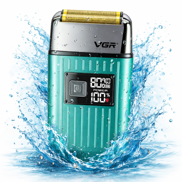 VGR V-357 professzionális haj- és szakállvágó elektromos borotva – digitális kijelzős akkus férfi borotva nedves és száraz borotválkozáshoz (BBD)