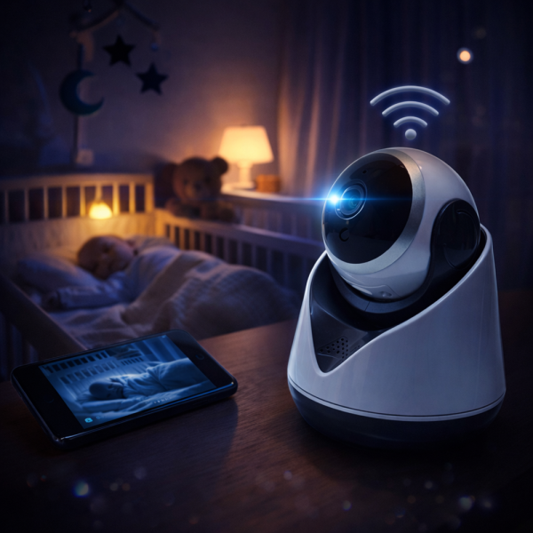 Veltrix okos babafigyelő és biztonsági kamera – WiFi-s HD vezeték nélküli mobilról vezérelhető megfigyelő kamera beltéri használatra (BBV)